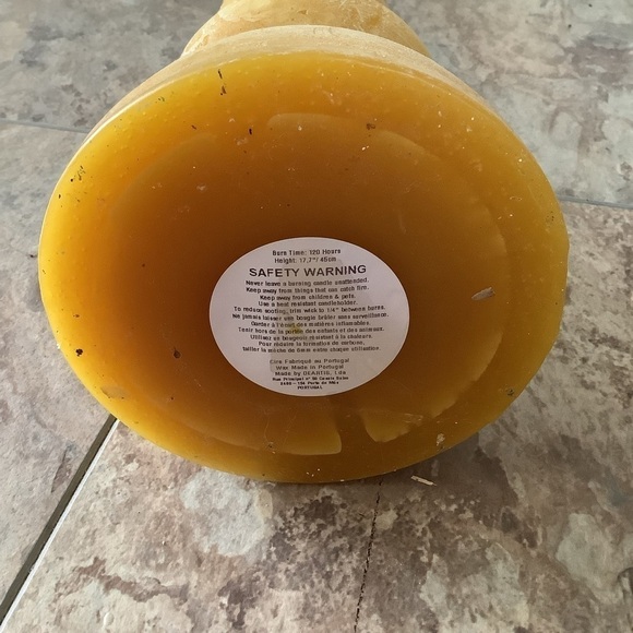 🆕 New Anthropologie Mustard Yellow Pillar Spindle Taper Candle - Picture 6 of 9